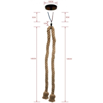 Lampa wisząca z liny konopnej w stylu vintage 300 cm [13230000441]